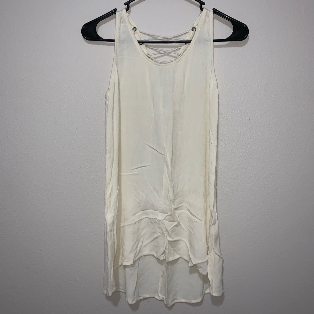 Cream flowy tank top
